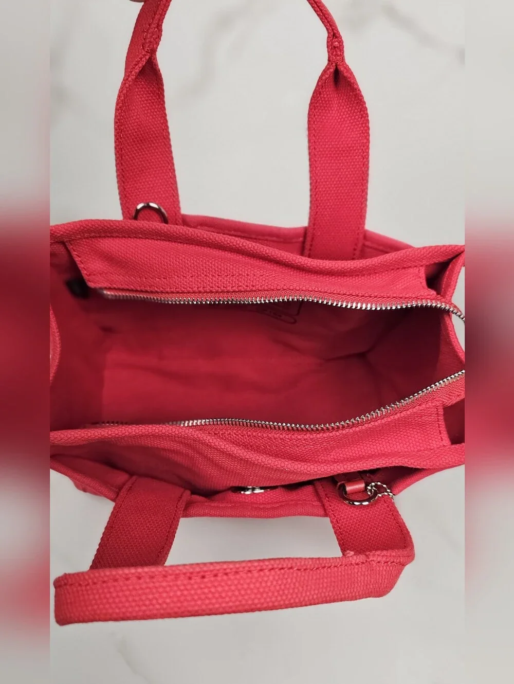 Coach Canvas Tote Bag Red New York Logo Crossbody Shoulder Purse‎